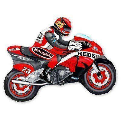 

Фольгированный шар фигурный Мотоциклист 31 см красный, Разные цвета