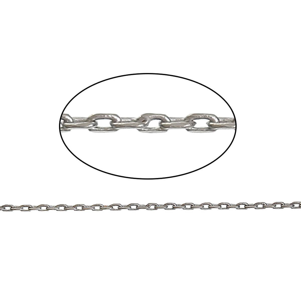 

Цепочка, Цепь, Крест, Медь, Серебряный тон, 1.5 мм x 1 мм