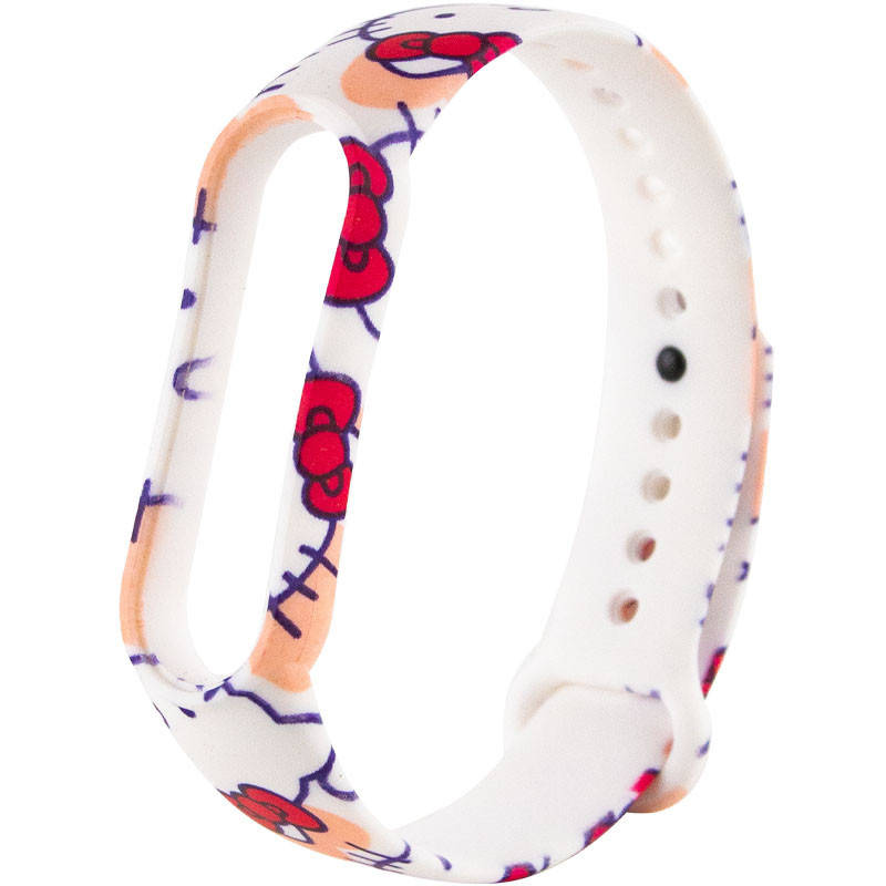 

Силиконовый Ремешок с рисунком для Xiaomi Mi Band 5 / 6 (Hello Kitty / Белый)