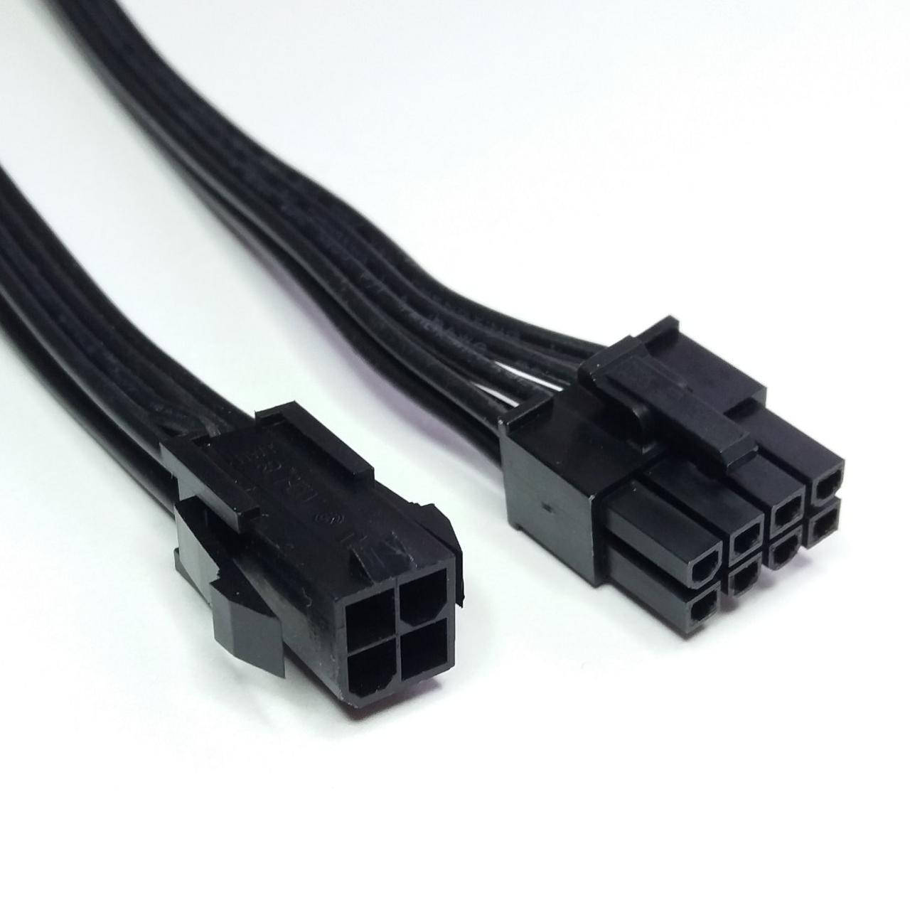 

Переходник питания CPU процессора 4pin to 8pin ATX 12V, Black, Черный