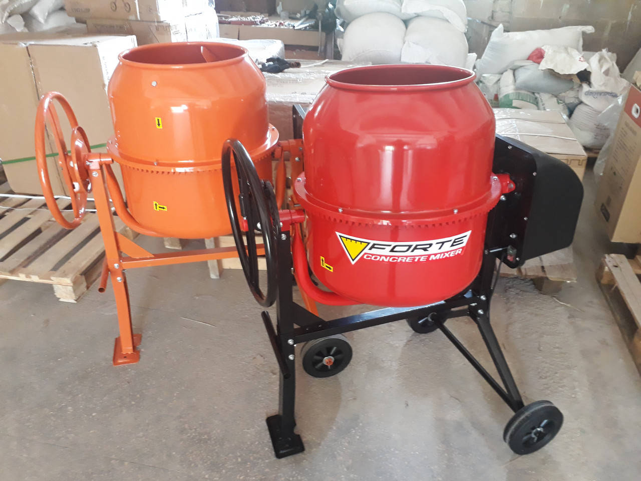 

Бетоносмеситель на колесах для дома 125 литров Forte 125 ЛН NEW, Бетономешалка 220 вольт ОРАНЖЕВАЯ