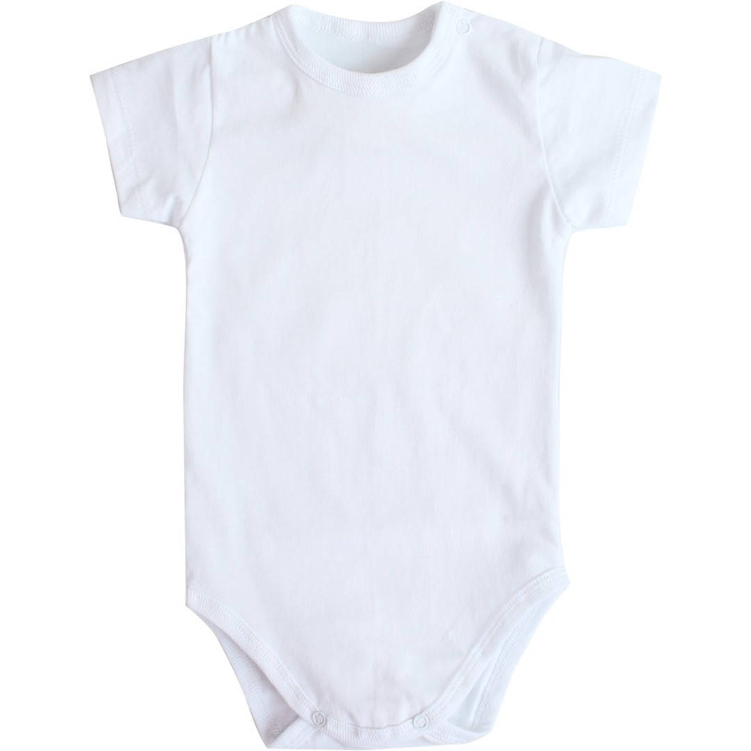 

Детский боди футболка белый для новорожденных малышей с коротким рукавом кулир, хб от производителя Ладан 26