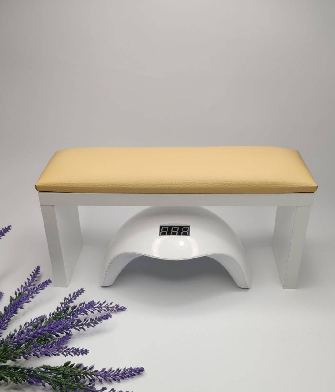 

Подлокотник для маникюра на белых ножках (бежевая)