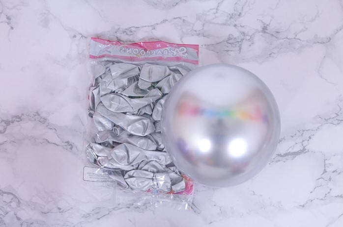 

Шарики воздушные хром серебро 10" (Китай), 50 штук