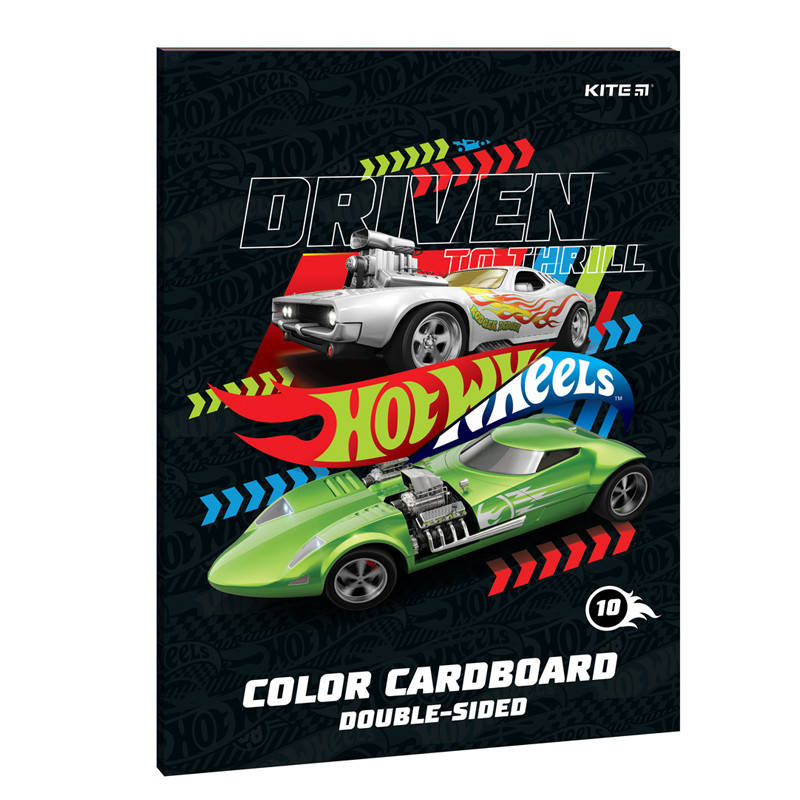 

Картон цветной двусторонний Kite Hot Wheels 190 г/м² A4 10 листов 10 цветов (HW21-255)