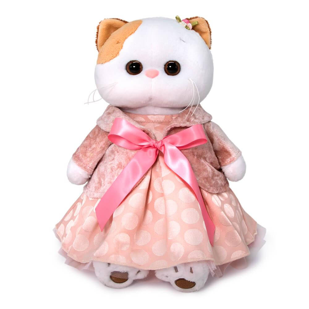 

Мягкая игрушка Кошечка Ли Ли в бархатном жакете 24 см, Белый