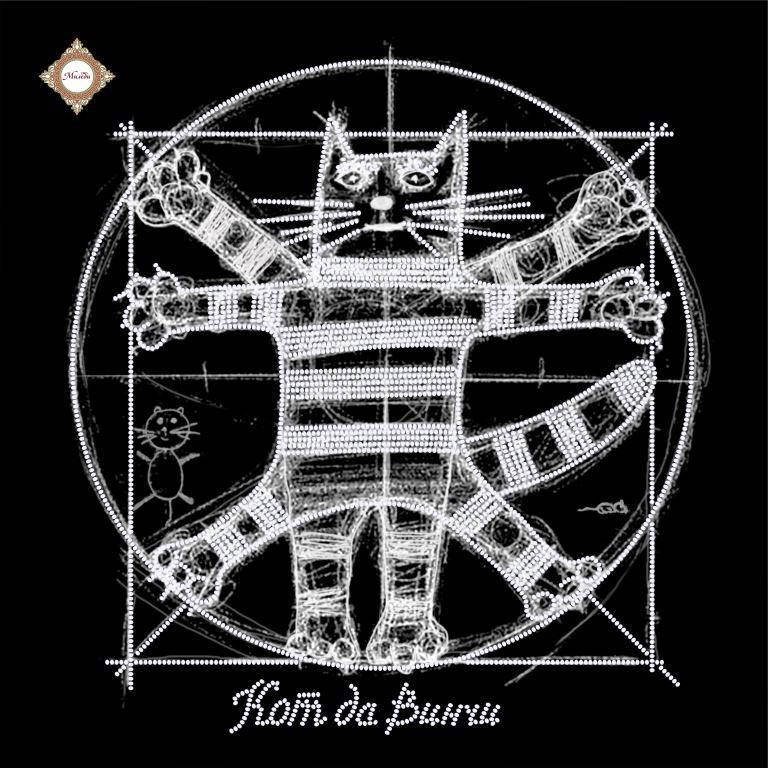 

Схема для частичной вышивки бисером "Кот да Винчи"