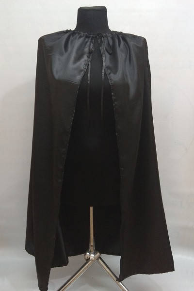 

Плащ карнавальный черный, накидка из атласа, карнавальный плащ черный для взрослых и детей 100