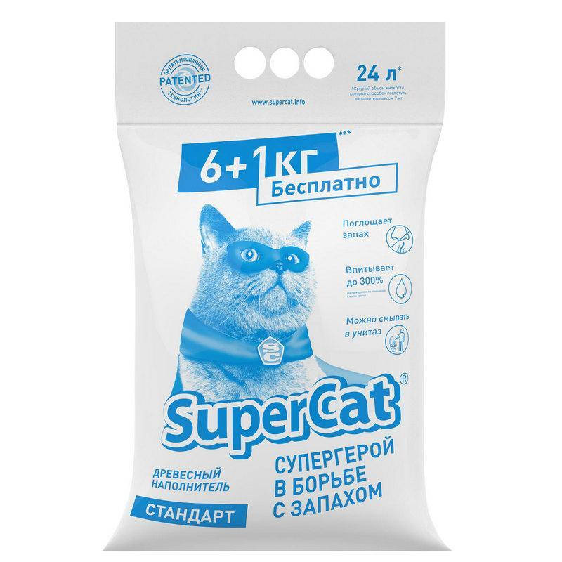 

Наполнитель для котов древесный COLLAR SuperCat стандарт 6+1 кг.