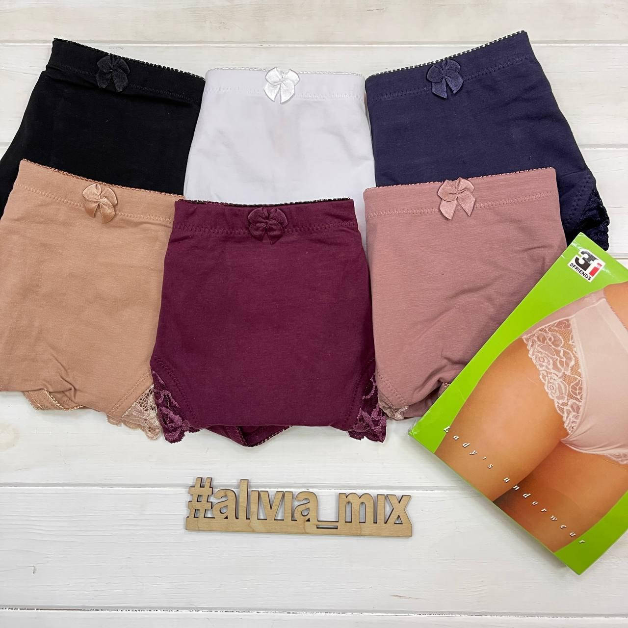 

Женские трусы с эффектом утяжки La Vivas хлопок+кружево