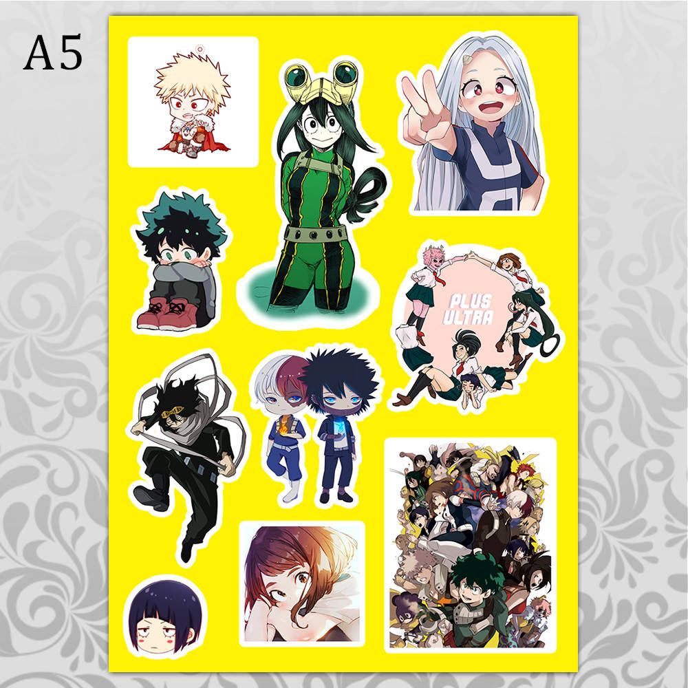 

Стикеры Аниме Boku no Hero Academia без порезки 05, Разные цвета