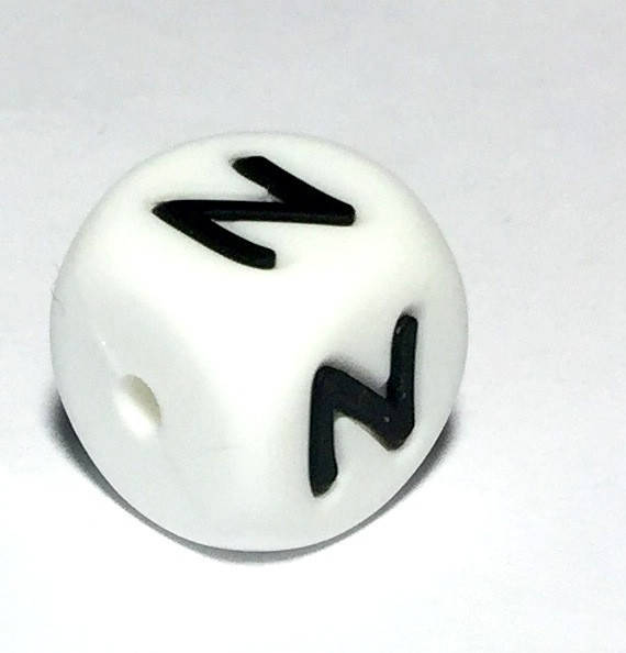 

Буква - N (силиконовые бусины), Белый