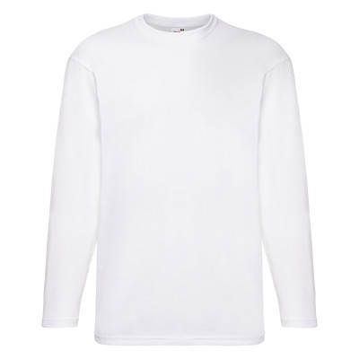 

Мужской хлопковый лонгслив однотонный белый - S, M, XL, 4XL
