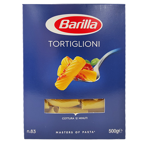 

Макарони Барілла №83 тортігліоні Barilla tortiglioni 500g 30шт/ящ (Код : 00-00003577)