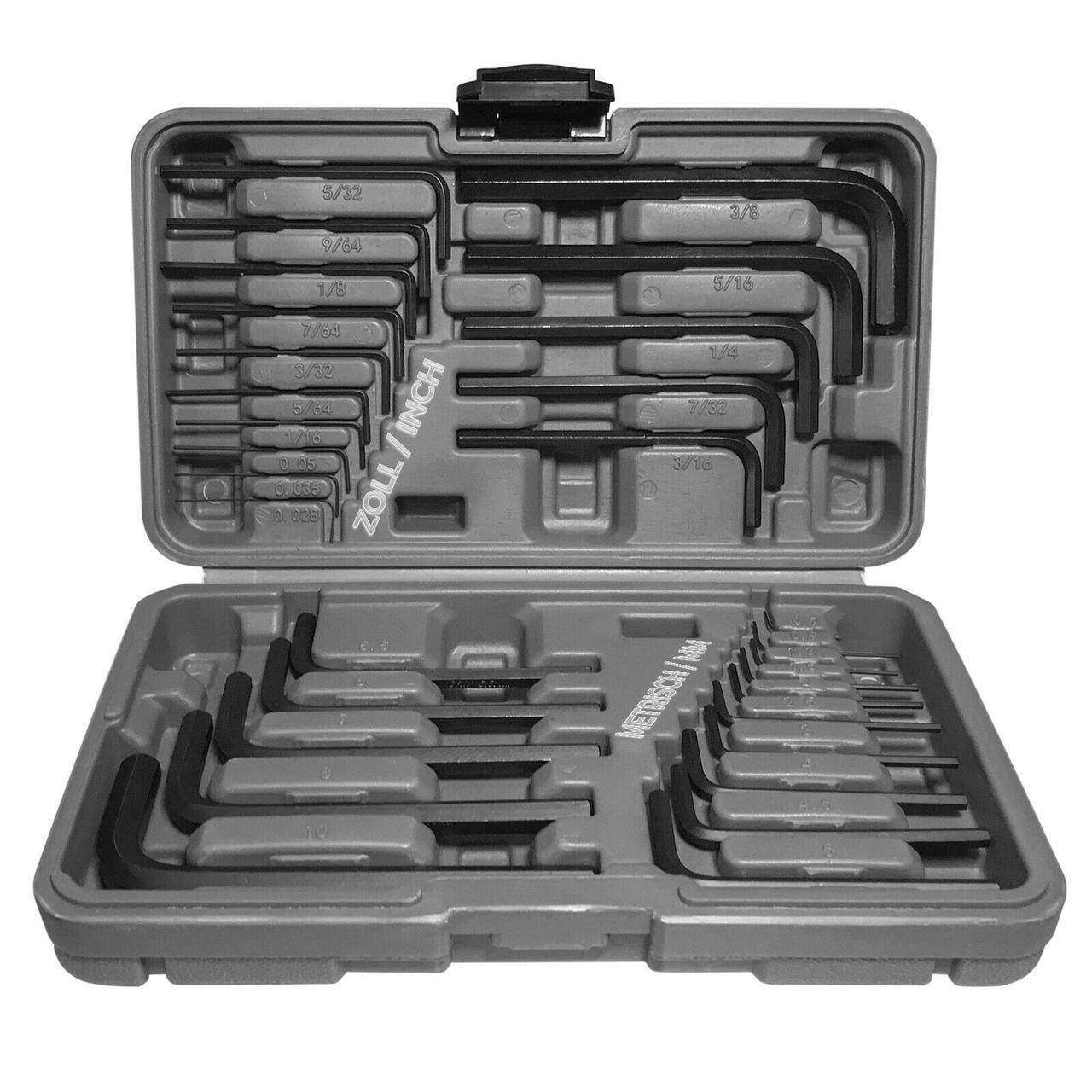 

Набор шестигранных г-образных метрических и дюймовых ключей HASKYY® (30 предметов)