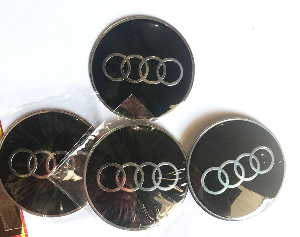 

Наклейки на диски 65мм Audi черные, Черный
