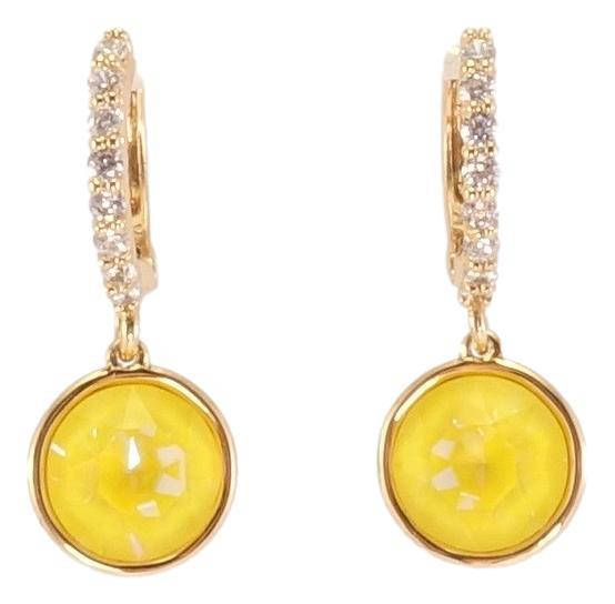 

Серьги Xuping Позолота 18K с кр-ми Swarovski подвески на колечках "Кристаллы Buttercup с дорожкой циркония"