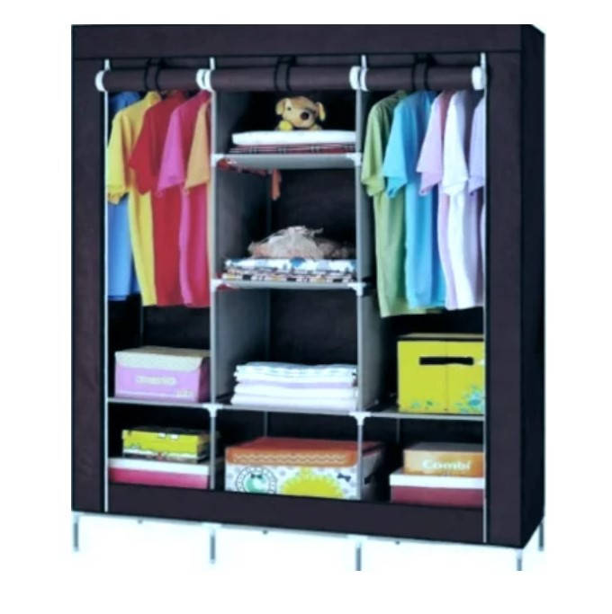 

Каркасный тканевой шкаф для одежды HCX Storage Wardrobe 88130 на 3 секции Черный