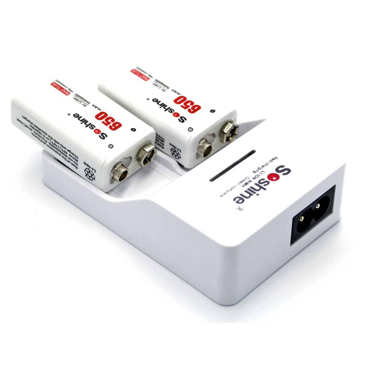 

Зарядное устройство для аккумуляторов крона 9V 6F22 Li-ion Ni-MH LiFePO4 Soshine