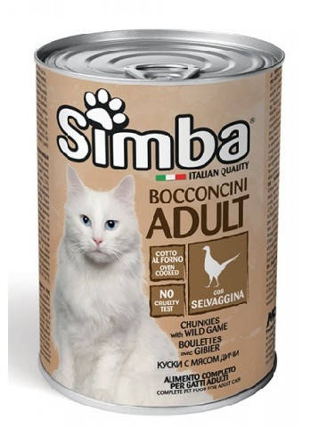 

Влажный корм SIMBA (Симба) CAT WET консерва для кошек, кусочки с дичью, 415g