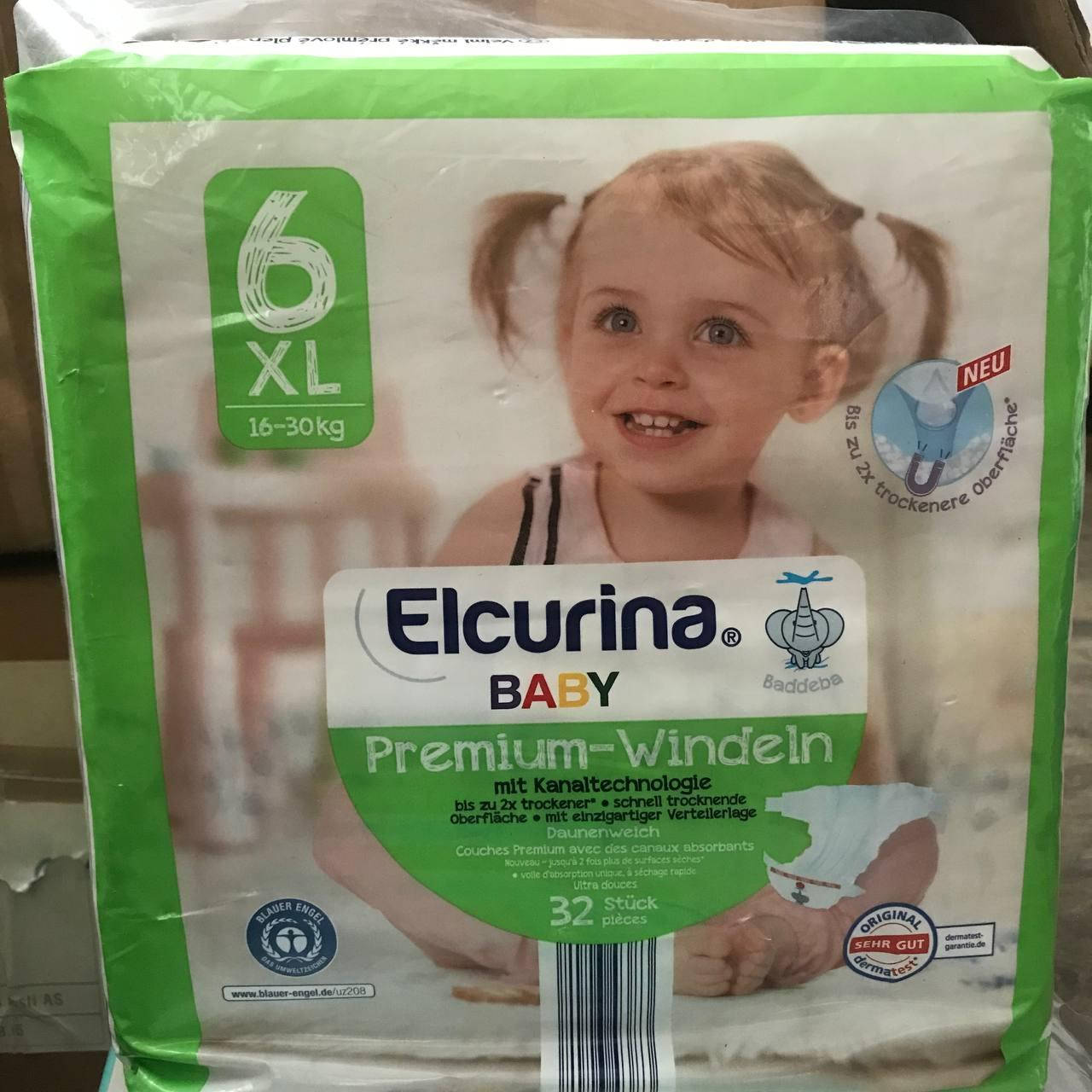 

Підгузки Elcurina преміум-класу розмір xl 6 (16-30 кг) 36 шт.