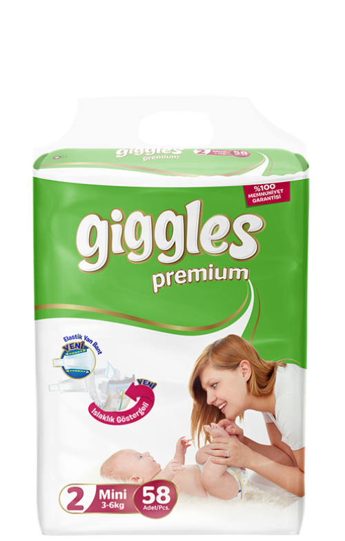 

Подгузники детские Giggles Premium 2 Mini 3-6 кг 58 шт, Белый