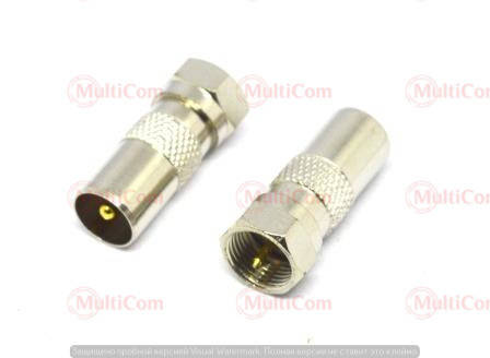 

01-09-157. Переходник штекер F - штекер TV, металл