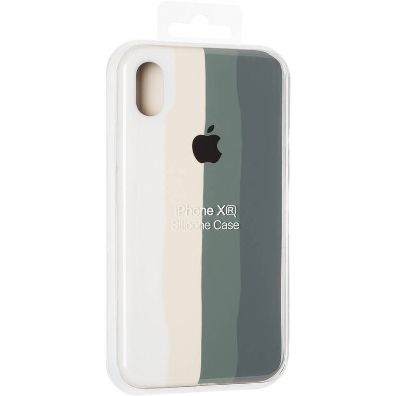 

Чехол Silicone Case для Iphone XR айфон хр 10р с защитной камеры внутри микрофибра Rainbow