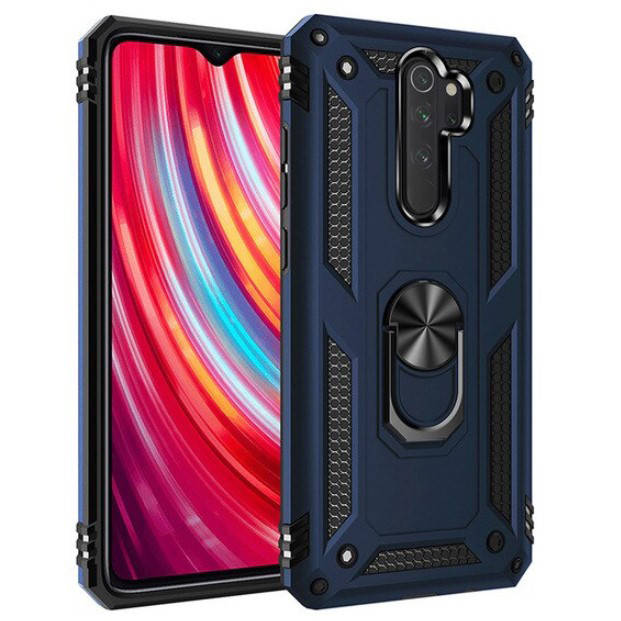 

Противоударный чехол Combo Ring для Xiaomi Redmi 9 (Разные цвета) Темно-синий