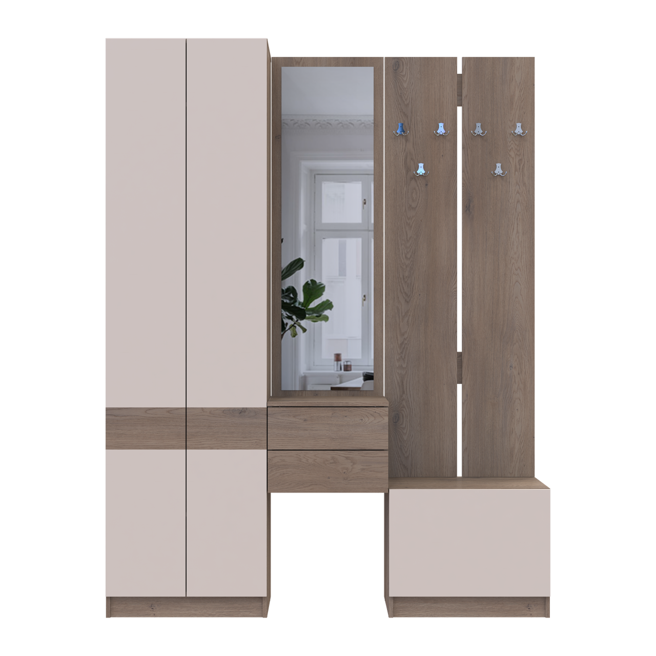 Передпокій Doros Сола Канноло/Кашемір ДСП / дзеркало 165х40х215 (42005231) 6