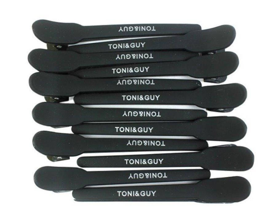 

Зажим уточка для волос парикмахерская пластмасса 10 см Toni&Guy - упаковка 12 шт ЧЕРНЫЙ