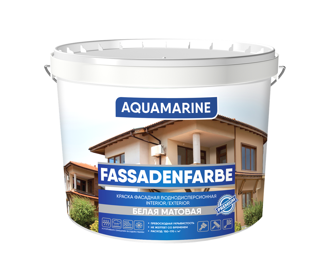 

Краска фасадная воднодисперсионная "AQUAMARINE" TM "Корабельная" 14 кг