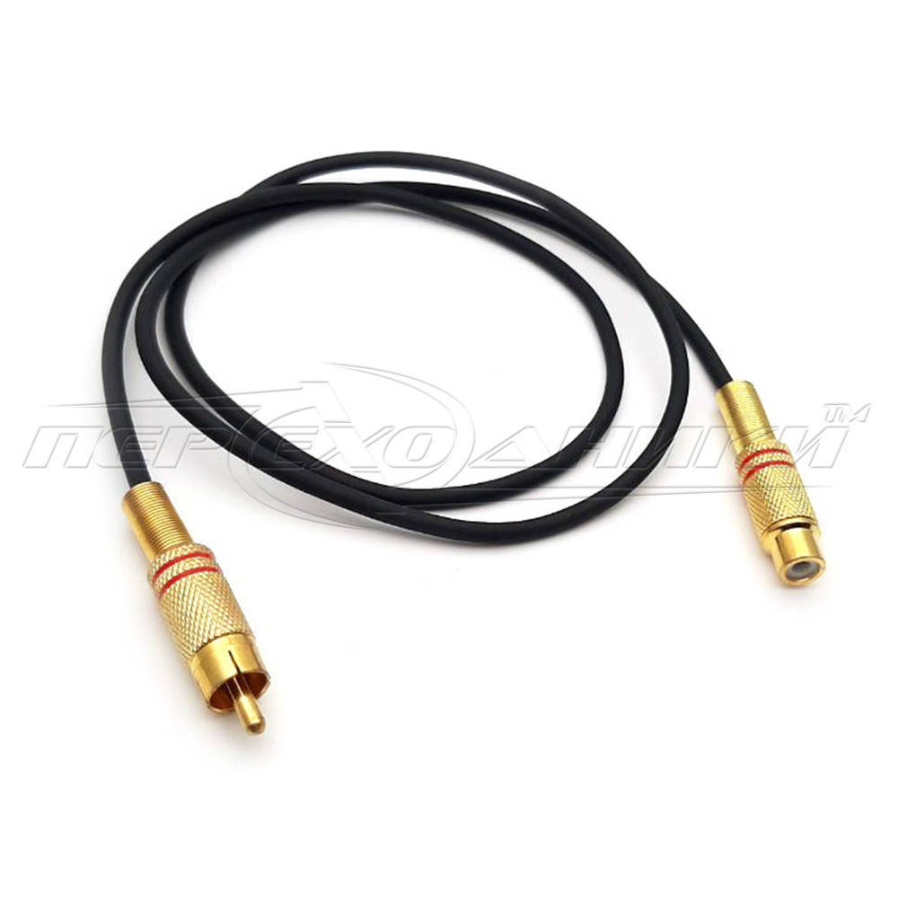 

Кабель 1RCA-1RCA удлинитель композитный,в экране (хорошее качество),металл Gold 3, Черный
