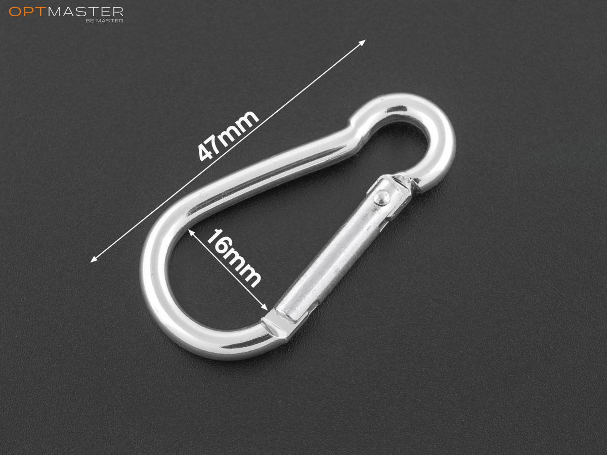 

Карабин алюминиевый на рюкзаки и сумки, арт. КР-5002, цв. никель