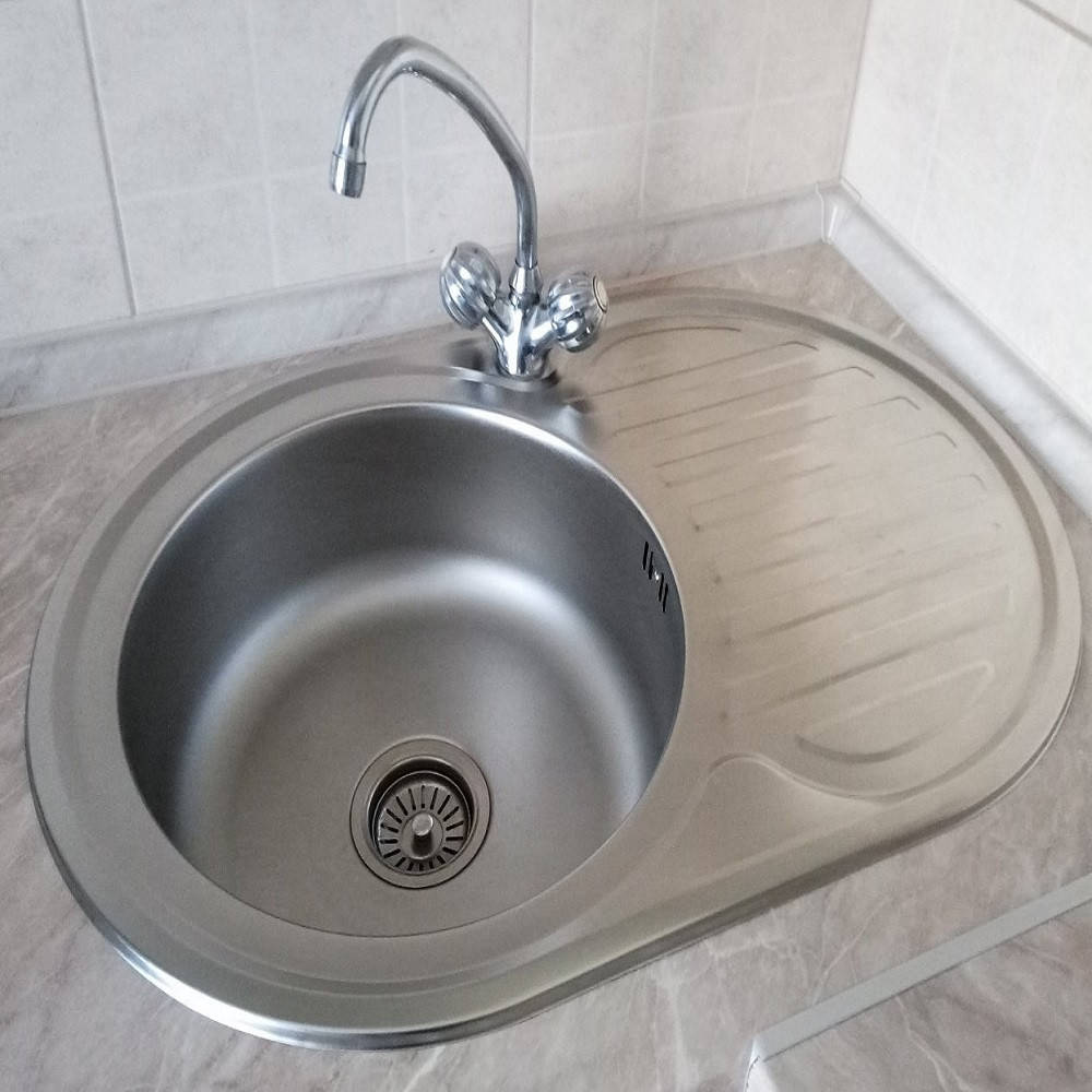 

Кухонная мойка Platinum 7750 Satin 0,6мм овальная