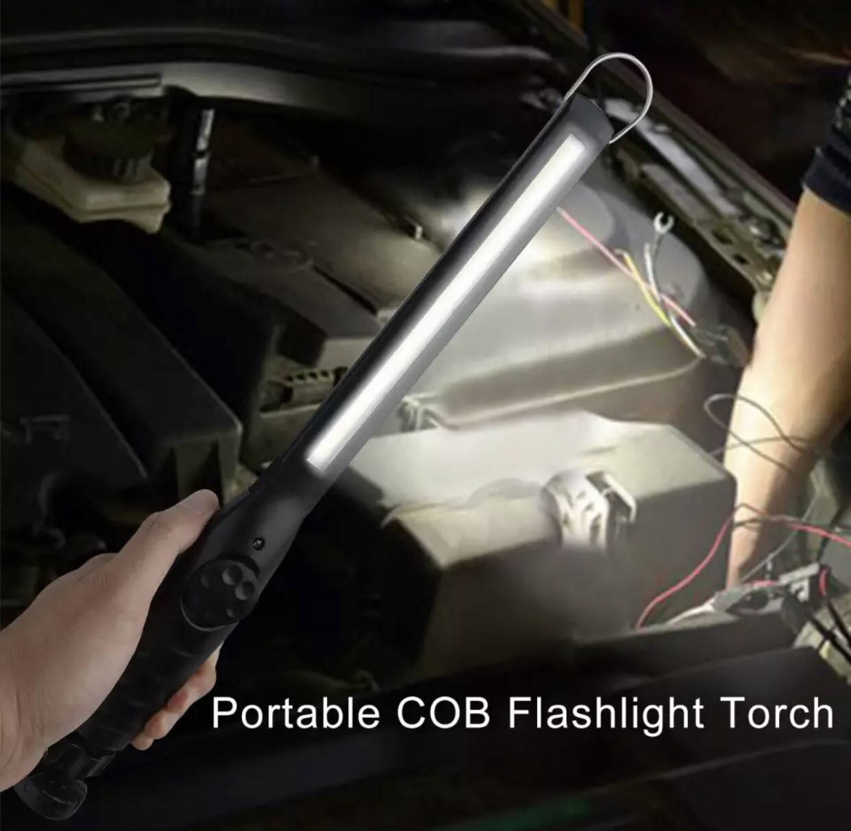 

Фонарик для СТО аккумуляторный с магнитом и крючком для подвешивания BL-821