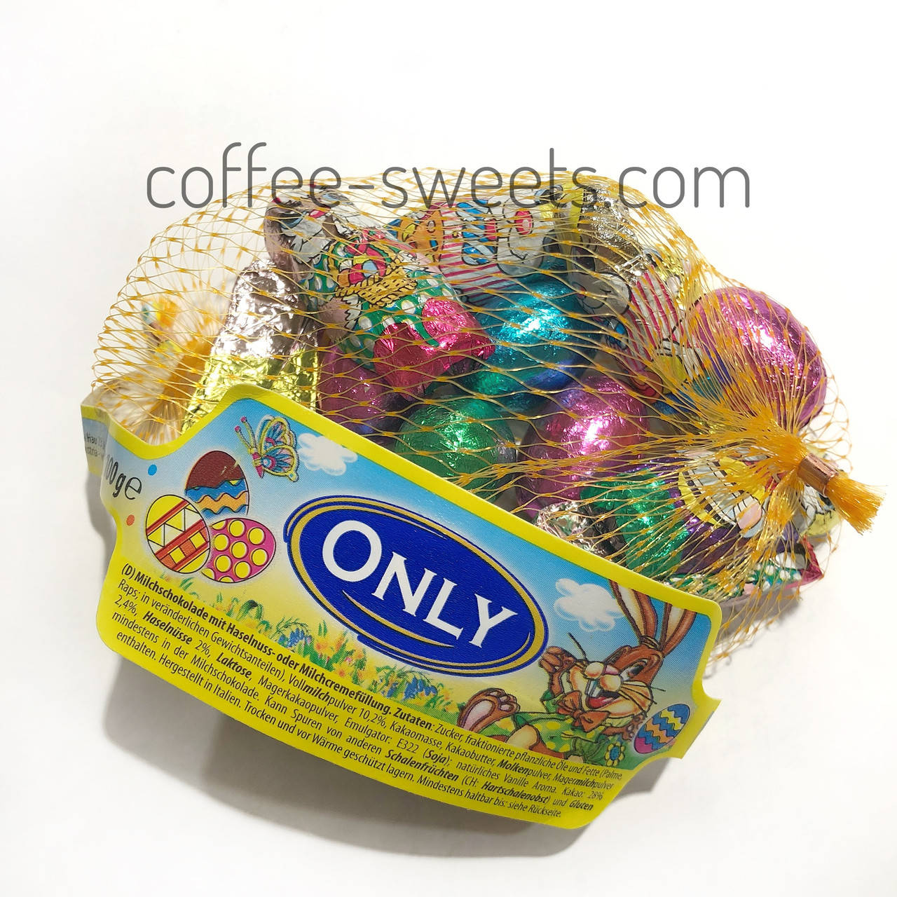 

Шоколадные пасхальные яйца с кроликами Only 100g