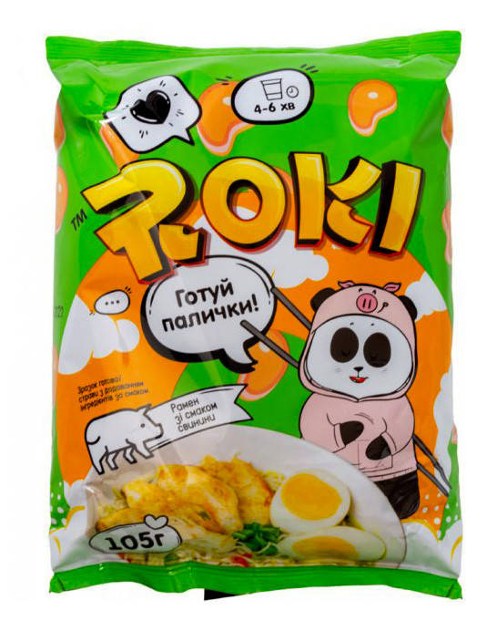 

Рисовая вермишель быстрого приготовления со вкусом свинины, 105 г, ТМ Roki, Китай