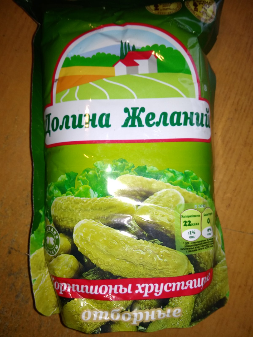 

Огурцы корнишоны хрустящие отборные ТМ "Долина желаний" 500/260 гр м/у