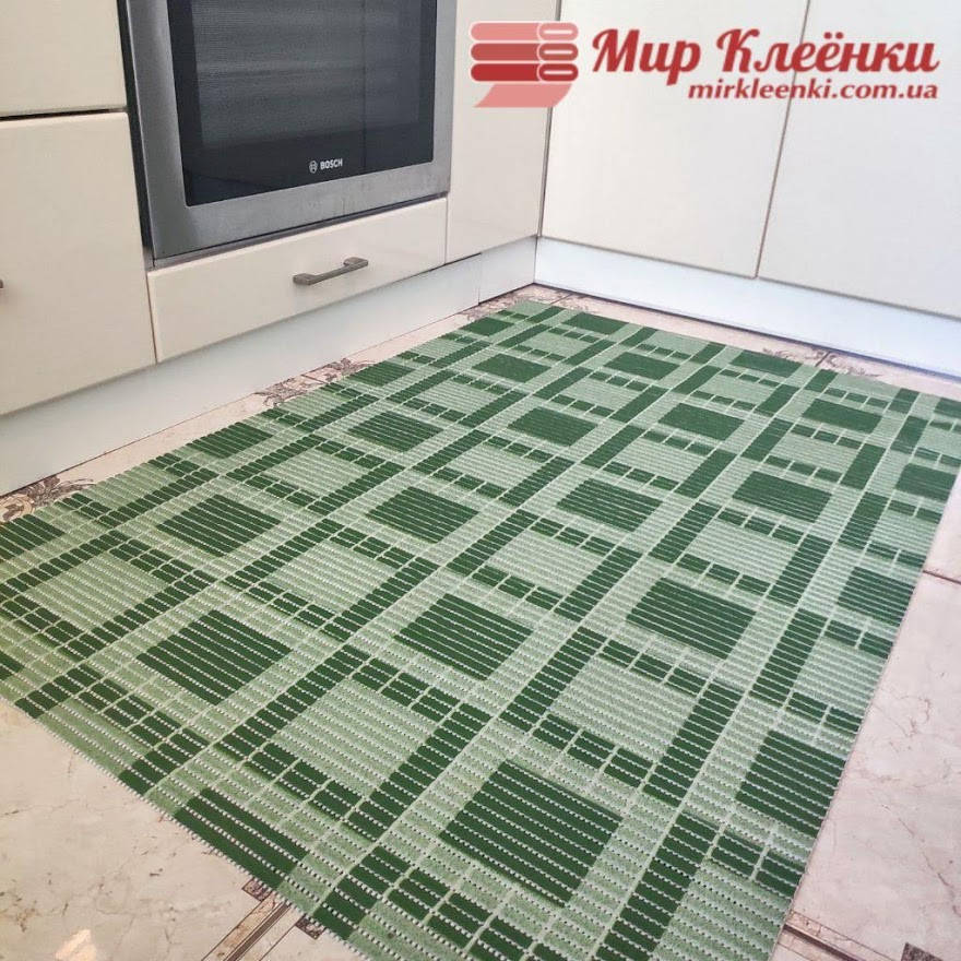 

Коврик на метраж для Ванной Туалета Кухни Коридора Дорожка ширина 130 см, Зелёный