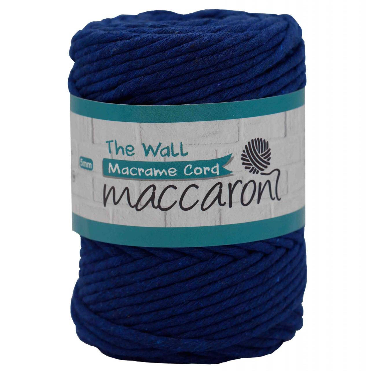 

Эко Хлопковый Шнур Macrame Cord The Wall Maccaroni 5 mm , синий