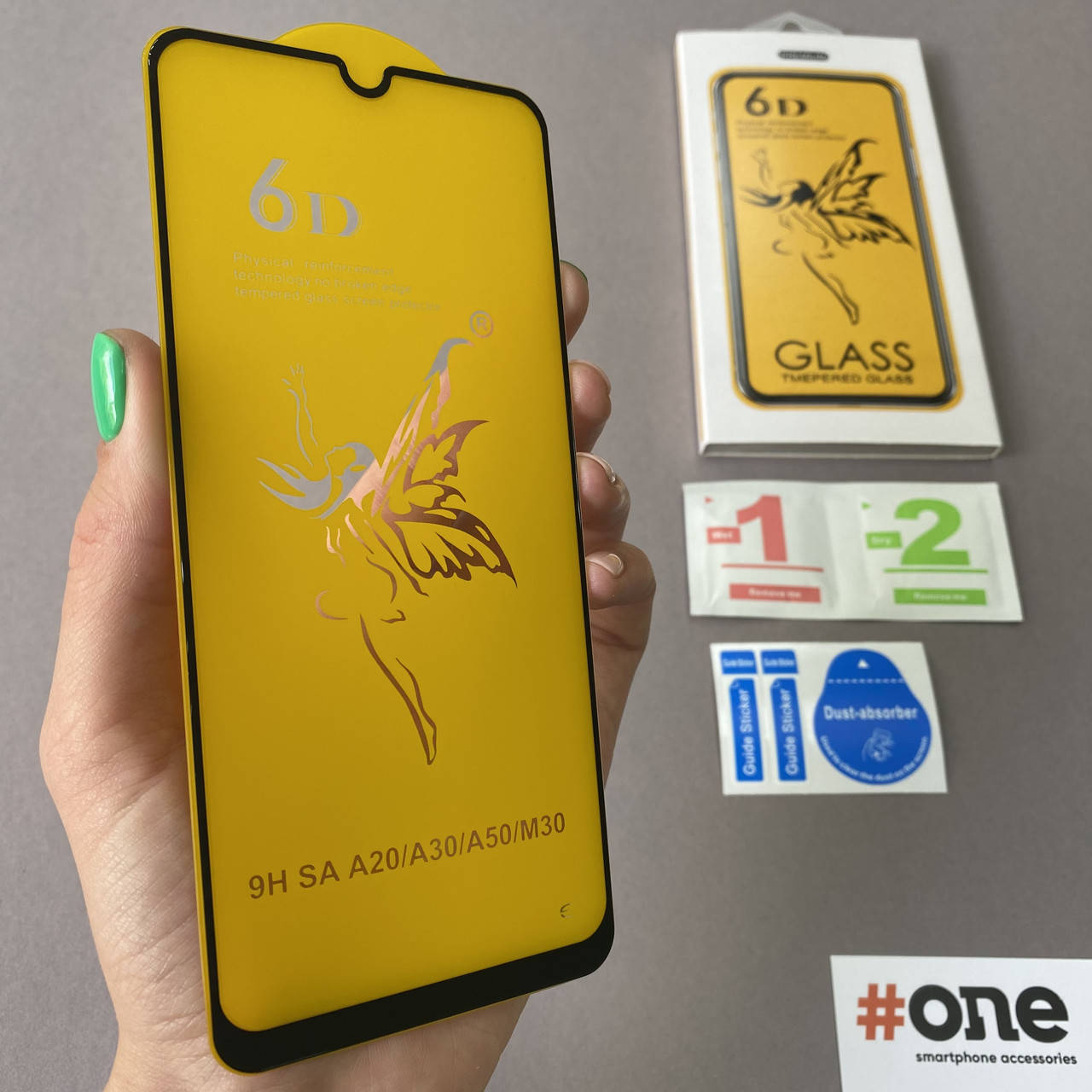 

Защитное стекло для Samsung Galaxy A50 6D HQ стекло на экран телефона самсунг а50 черное EGR, Черный