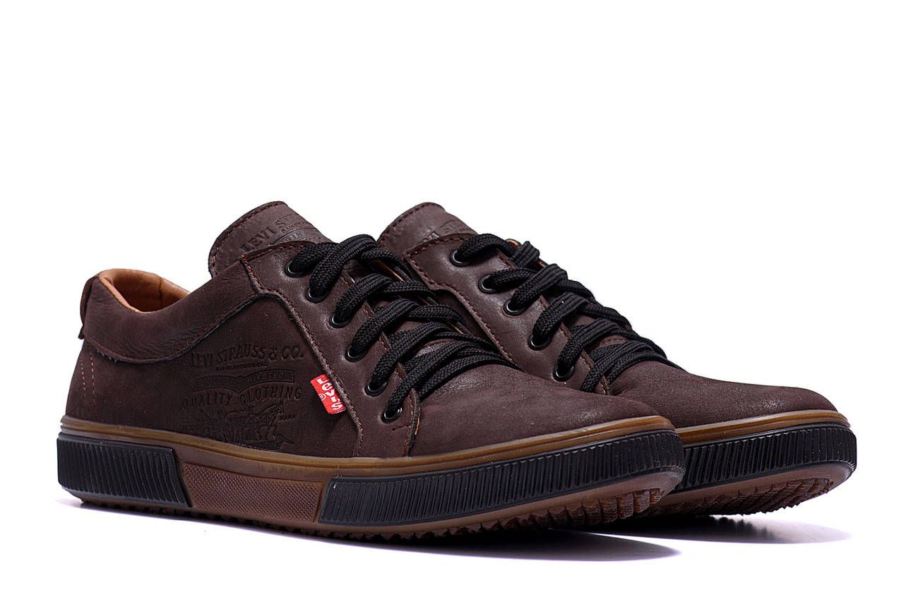

Мужские кожаные кеды Levis Chocolate Classic, Коричневый