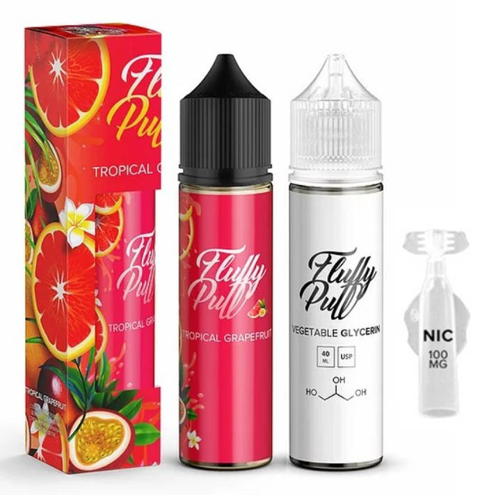 

Набор для самозамеса жидкости Fluffy Puff Tropical Grapefruit 60 мл. 3 мг/мл