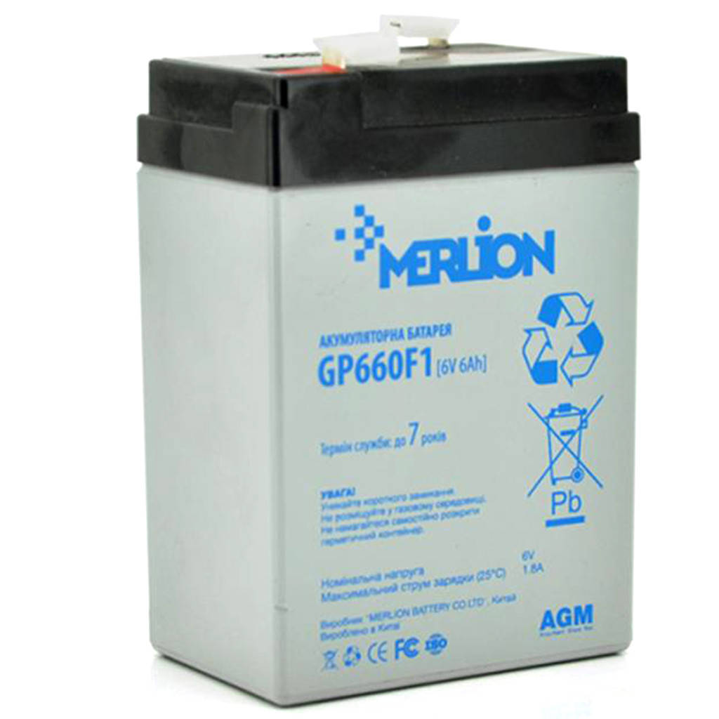 

Акумуляторна батарея Merlion 6V 6AH AGM для дитячого електротранспорту