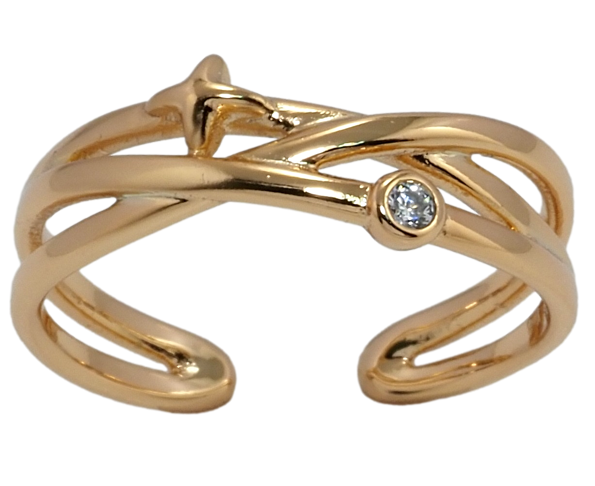 

Кольцо Xuping Позолота 18K "Переплет со звездой и цирконием" р.16-17,18-19