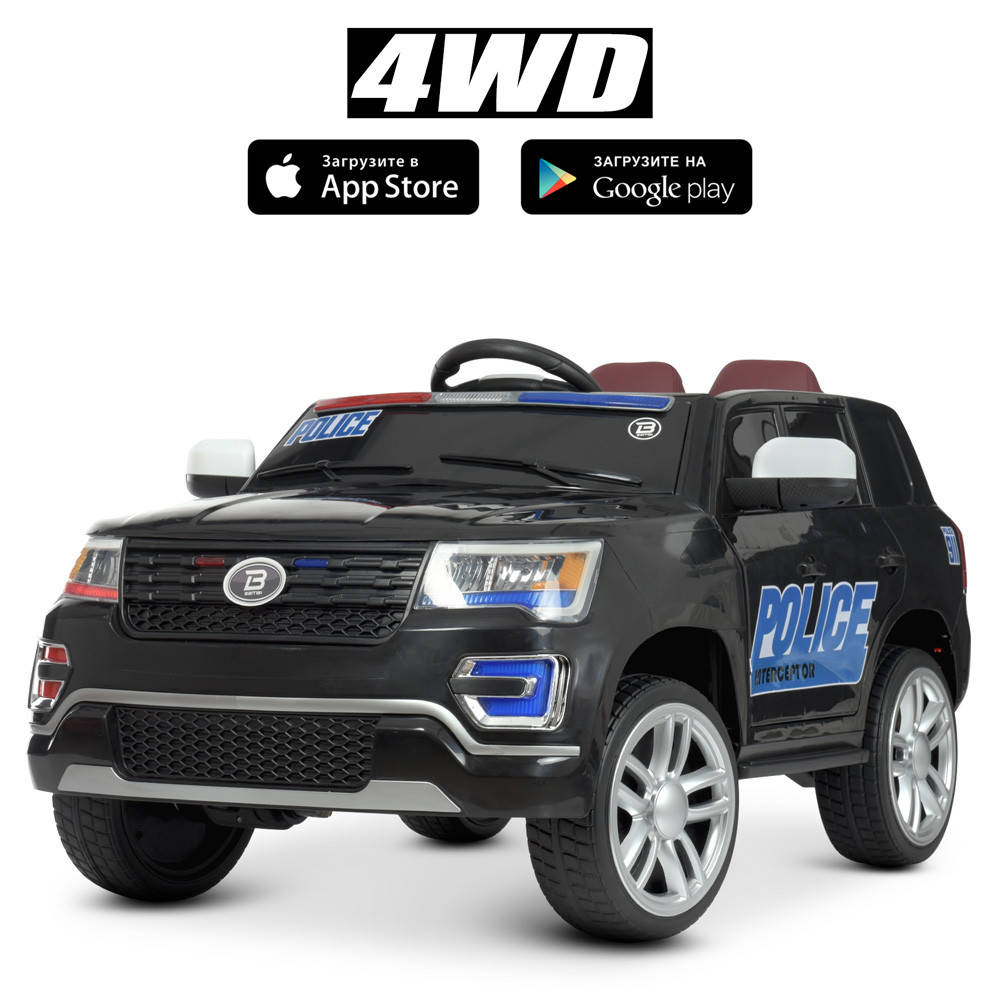 

Детский электромобиль Полиция джип Ford Police (4 мотора по 35W, MP3, USB) Джип Bambi M 4610EBLR-2 Черный