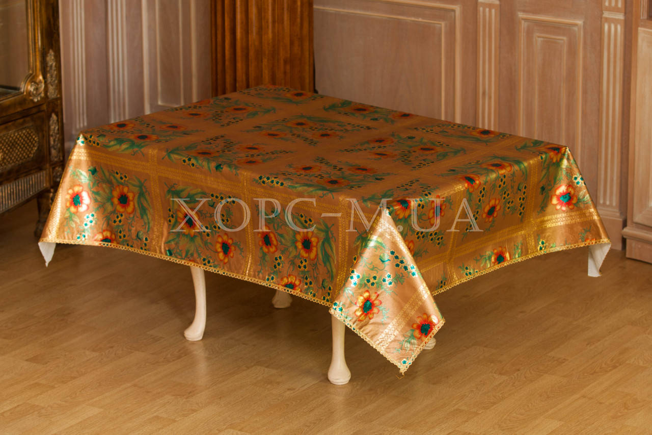

Скатерть виниловая на фланелевой основе "Парча" 120х150см, Оранжевый