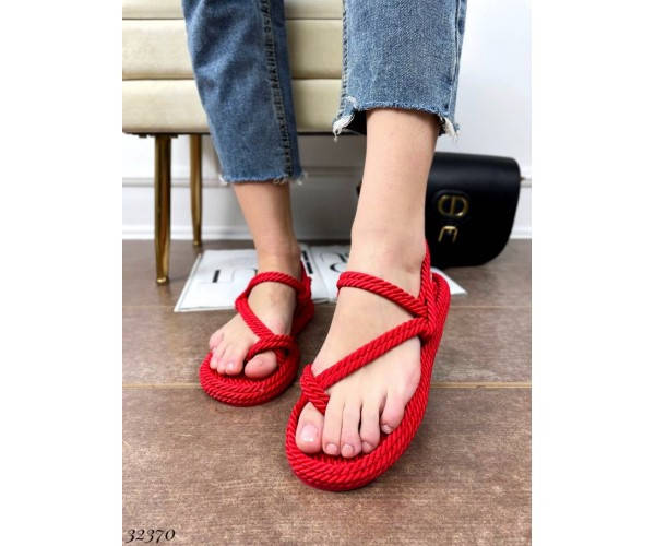 

Босоножки через пальчик плетеные 32370 /F