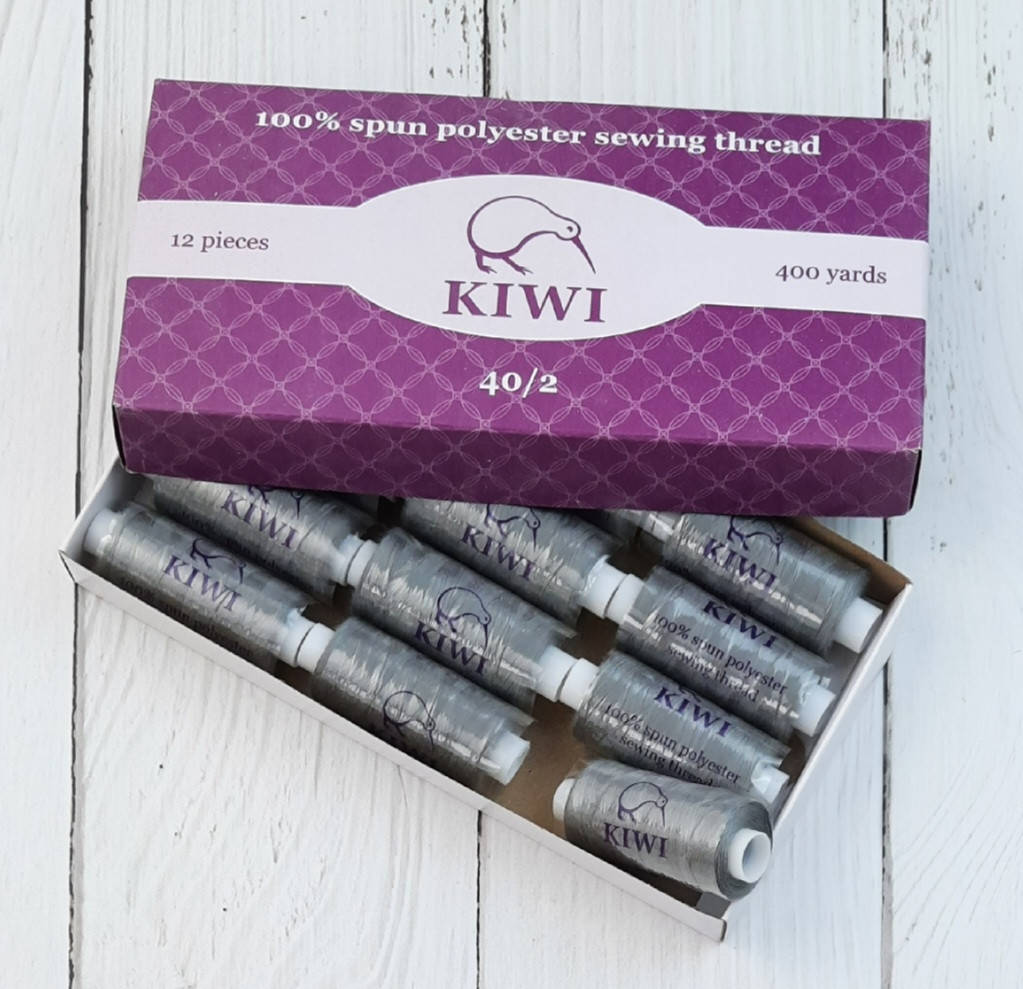 

335 Швейные нитки Kiwi 40/2 (400 ярдов) серая оливка., Серый